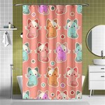 Cute Kawaii Kittens Seamless Pattern Shower Curtain 48  x 72  (Small)  Curtain(48  X 72 ) - 42.18 x64.8  Curtain(48  X 72 )