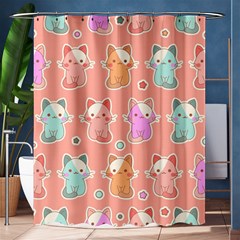 Cute Kawaii Kittens Seamless Pattern Shower Curtain 60  X 72  (medium)  by Amaryn4rt