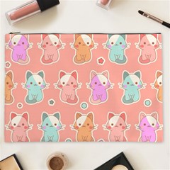 Cute Kawaii Kittens Seamless Pattern Cosmetic Bag (xxl) by Amaryn4rt