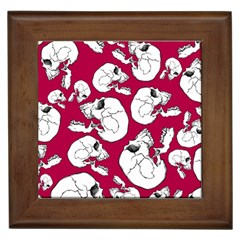 Terrible Frightening Seamless Pattern With Skull Framed Tile by Amaryn4rt