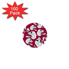 Terrible Frightening Seamless Pattern With Skull 1  Mini Buttons (100 Pack)  by Amaryn4rt