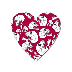 Terrible Frightening Seamless Pattern With Skull Heart Magnet by Amaryn4rt