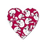 Terrible Frightening Seamless Pattern With Skull Heart Magnet Front