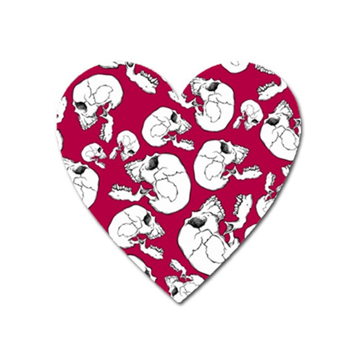 Terrible Frightening Seamless Pattern With Skull Heart Magnet