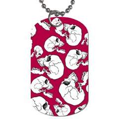 Terrible Frightening Seamless Pattern With Skull Dog Tag (two Sides) by Amaryn4rt