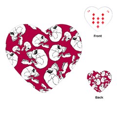 Terrible Frightening Seamless Pattern With Skull Playing Cards Single Design (heart) by Amaryn4rt