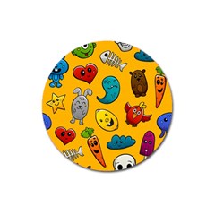 Graffiti Characters Seamless Ornament Magnet 3  (round) by Amaryn4rt