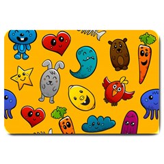 Graffiti Characters Seamless Ornament Large Doormat  by Amaryn4rt