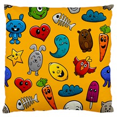 Graffiti Characters Seamless Ornament Large Flano Cushion Case (one Side) by Amaryn4rt