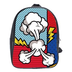 Rays Smoke Pop Art Style Vector Illustration School Bag (large) by Amaryn4rt