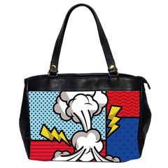 Rays Smoke Pop Art Style Vector Illustration Oversize Office Handbag (2 Sides) by Amaryn4rt