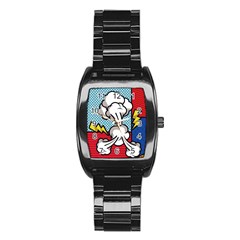 Rays Smoke Pop Art Style Vector Illustration Stainless Steel Barrel Watch by Amaryn4rt