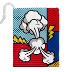 Rays Smoke Pop Art Style Vector Illustration Drawstring Pouch (5XL) Back