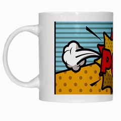 Pow Word Pop Art Style Expression Vector White Mugs by Amaryn4rt