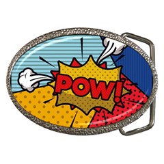 Pow Word Pop Art Style Expression Vector Belt Buckles by Amaryn4rt