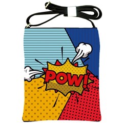 Pow Word Pop Art Style Expression Vector Shoulder Sling Bag by Amaryn4rt