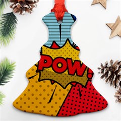 Pow Word Pop Art Style Expression Vector Christmas Tree Ornament (two Sides) by Amaryn4rt