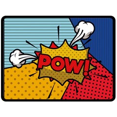 Pow Word Pop Art Style Expression Vector Double Sided Fleece Blanket (large)  by Amaryn4rt