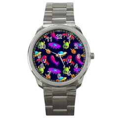 Space Pattern Sport Metal Watch by Amaryn4rt