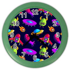 Space Pattern Color Wall Clock by Amaryn4rt