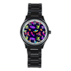 Space Pattern Stainless Steel Round Watch by Amaryn4rt