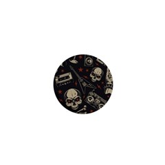 Grunge Seamless Pattern With Skulls 1  Mini Buttons by Amaryn4rt