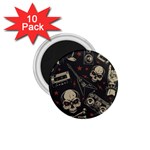 Grunge Seamless Pattern With Skulls 1.75  Magnets (10 pack)  Front