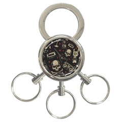 Grunge Seamless Pattern With Skulls 3-ring Key Chain by Amaryn4rt