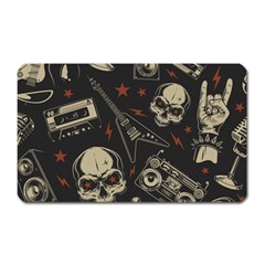 Grunge Seamless Pattern With Skulls Magnet (rectangular) by Amaryn4rt