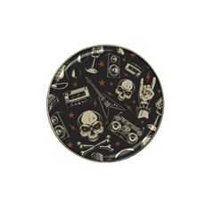 Grunge Seamless Pattern With Skulls Hat Clip Ball Marker (4 Pack) by Amaryn4rt