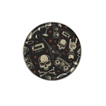 Grunge Seamless Pattern With Skulls Hat Clip Ball Marker (10 pack) Front