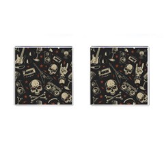 Grunge Seamless Pattern With Skulls Cufflinks (square) by Amaryn4rt