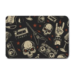 Grunge Seamless Pattern With Skulls Small Doormat  by Amaryn4rt