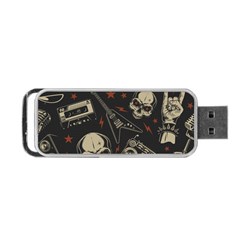 Grunge Seamless Pattern With Skulls Portable Usb Flash (one Side) by Amaryn4rt