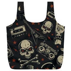 Grunge Seamless Pattern With Skulls Full Print Recycle Bag (xxl) by Amaryn4rt