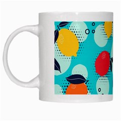 Pop Art Style Citrus Seamless Pattern White Mugs by Amaryn4rt