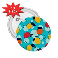 Pop Art Style Citrus Seamless Pattern 2 25  Buttons (10 Pack)  by Amaryn4rt