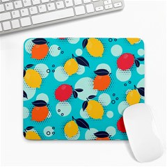 Pop Art Style Citrus Seamless Pattern Large Mousepads by Amaryn4rt