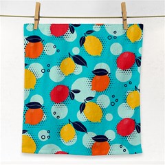 Pop Art Style Citrus Seamless Pattern Face Towel by Amaryn4rt