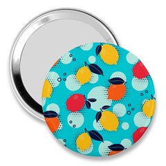 Pop Art Style Citrus Seamless Pattern 3  Handbag Mirrors by Amaryn4rt