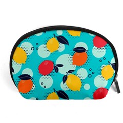 Pop Art Style Citrus Seamless Pattern Accessory Pouch (large)