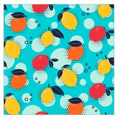 Pop Art Style Citrus Seamless Pattern Large Satin Scarf (square) by Amaryn4rt