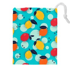 Pop Art Style Citrus Seamless Pattern Drawstring Pouch (4xl) by Amaryn4rt