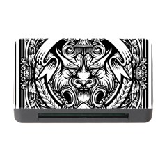 Tiger Illustration Vintage Border Frame Engraving With Retro Ornament Pattern Antique Rococo Style Memory Card Reader With Cf by Amaryn4rt