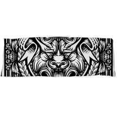 Tiger Illustration Vintage Border Frame Engraving With Retro Ornament Pattern Antique Rococo Style Body Pillow Case (dakimakura) by Amaryn4rt