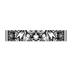 Tiger Illustration Vintage Border Frame Engraving With Retro Ornament Pattern Antique Rococo Style Flano Scarf (mini) by Amaryn4rt