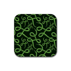 Snakes Seamless Pattern Rubber Coaster (square)  by Amaryn4rt