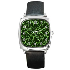 Snakes Seamless Pattern Square Metal Watch by Amaryn4rt