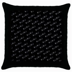 Xoxo Black And White Pattern, Kisses And Love Geometric Theme Throw Pillow Case (black) by Casemiro