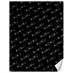 Xoxo Black And White Pattern, Kisses And Love Geometric Theme Canvas 18  X 24  by Casemiro